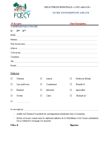 Fiche inscription Adulte